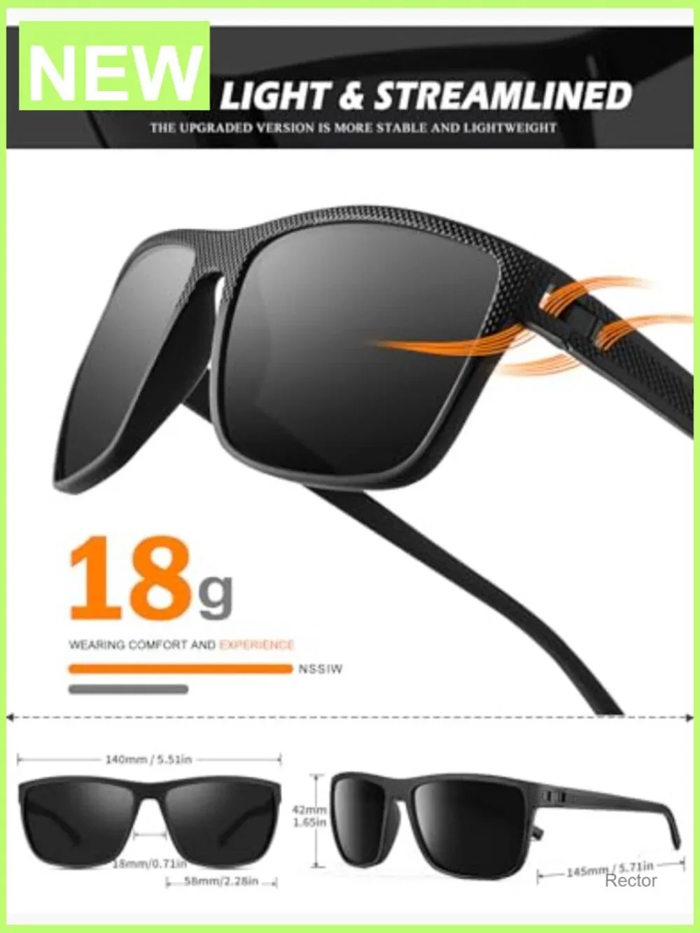 Polarized Sunglasses 4-Pack UV Protection Rectangle Full Frame Men's
